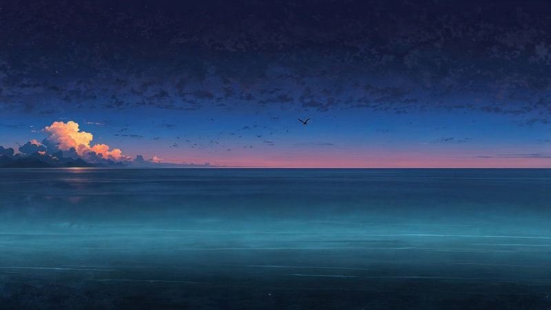 beach sunset wallpaper, sunset hour, seaside view, background for desktop wallpaper (horizontal)