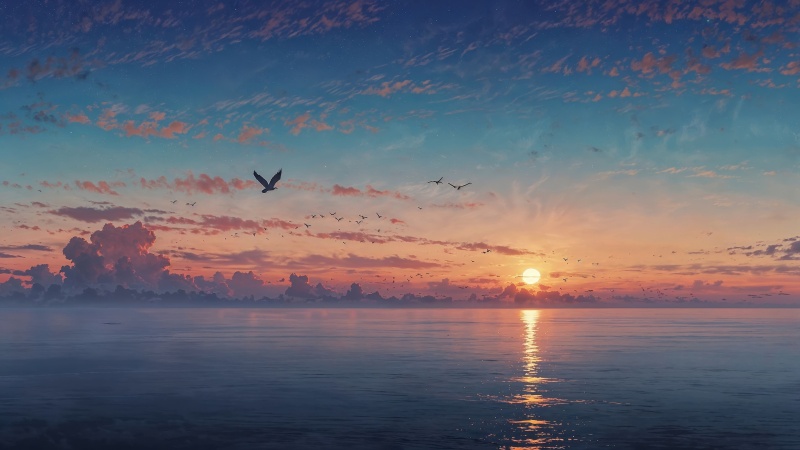 beach sunset wallpaper, sunset hour, sunset colors, background for desktop wallpaper (horizontal)