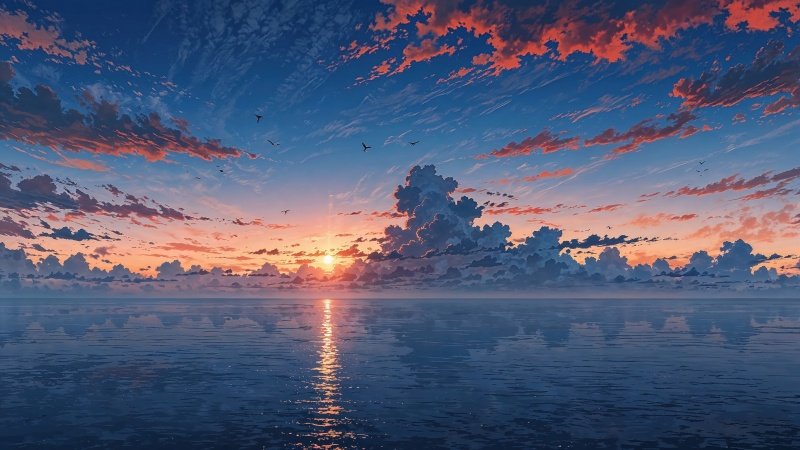 seaside serenity wallpaper, beach vibes, horizon line, background for desktop wallpaper (horizontal)