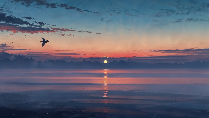 sunset wallpaper wallpaper, nature photography, evening light, background for desktop wallpaper (horizontal)