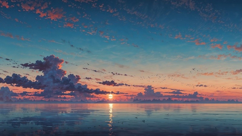 sunset wallpaper wallpaper, nature background, dramatic lighting, background for desktop wallpaper (horizontal)