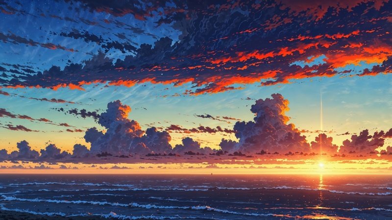 sunset wallpaper wallpaper, colorful clouds, colorful sunset, background for desktop wallpaper (horizontal)
