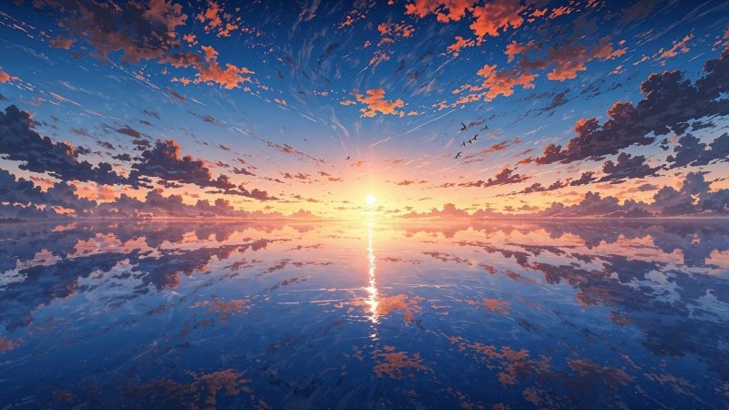 colorful sky wallpaper, cloudscape, calming waves, background for desktop wallpaper (horizontal)