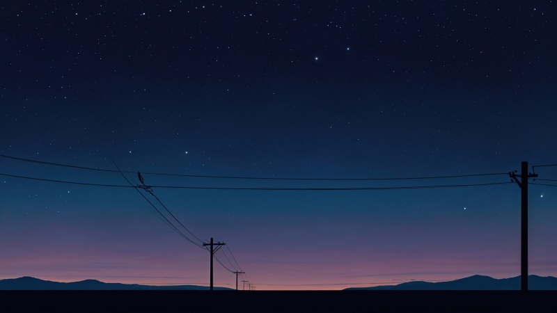 dark sky wallpaper, night wallpaper, silhouettes, background for desktop wallpaper (horizontal)