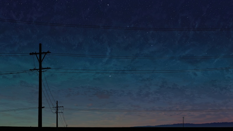 night wallpaper wallpaper, power line, night scenery, background for desktop wallpaper (horizontal)