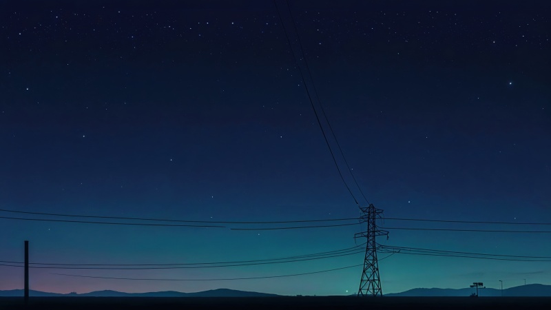 power line wallpaper, power lines, electric poles, background for desktop wallpaper (horizontal)