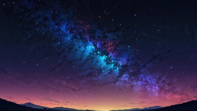 galaxy sky wallpaper, cosmic background, interstellar art, background for desktop wallpaper (horizontal)