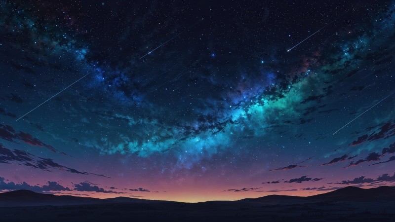 galaxy sky wallpaper, cosmic background, nebula colors, background for desktop wallpaper (horizontal)