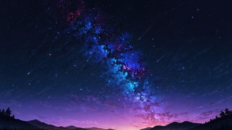 galaxy sky wallpaper, cosmic background, universe art, background for desktop wallpaper (horizontal)