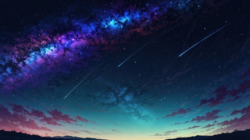 milky way wallpaper, cosmic colors, galaxy view, background for desktop wallpaper (horizontal)