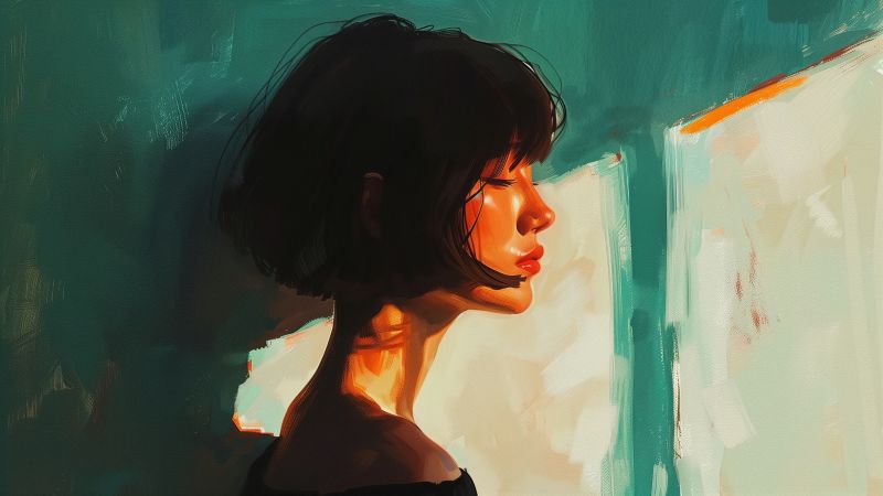 painting wallpaper, feminine, artwork, background for desktop wallpaper (horizontal)