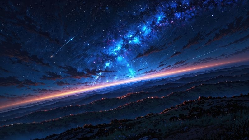 milky way wallpaper, colorful stars, constellations, background for desktop wallpaper (horizontal)