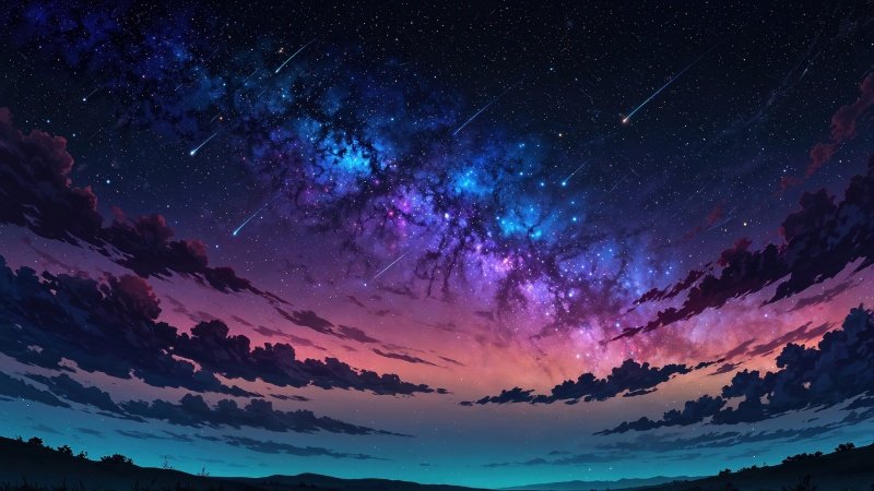 milky way wallpaper, astrophotography, cosmic colors, background for desktop wallpaper (horizontal)