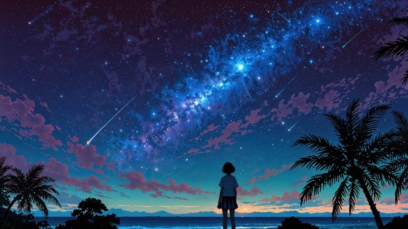 galaxy wallpaper wallpaper, anime night sky, night sky background, background for desktop wallpaper (horizontal)