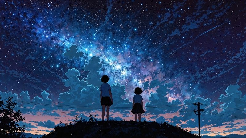 galaxy wallpaper wallpaper, anime stars, starry universe, background for desktop wallpaper (horizontal)