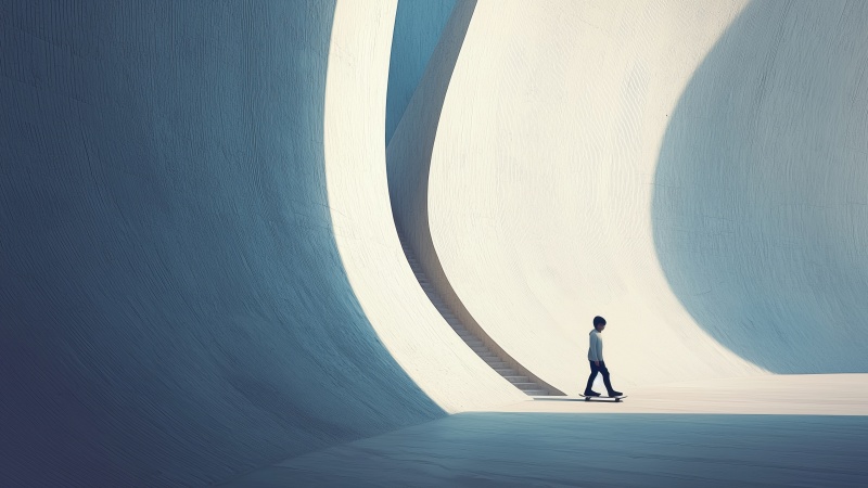 abstract design wallpaper, ramp, dynamic movement, background for desktop wallpaper (horizontal)