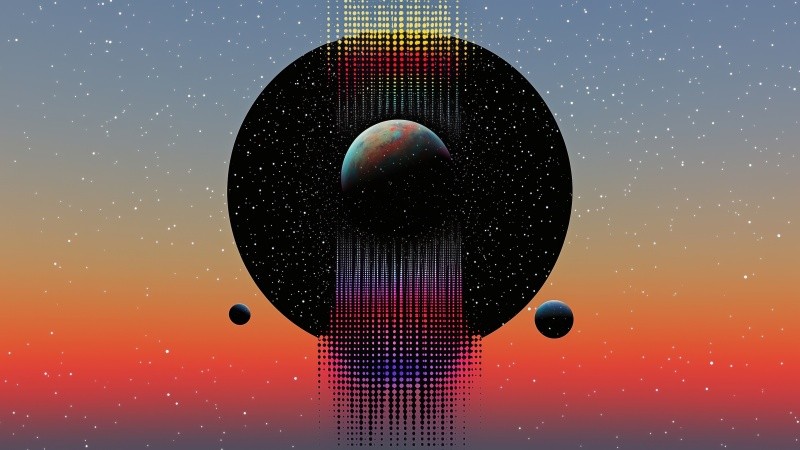 retro vibe wallpaper, spectrum colors, psychedelic patterns, background for desktop wallpaper (horizontal)