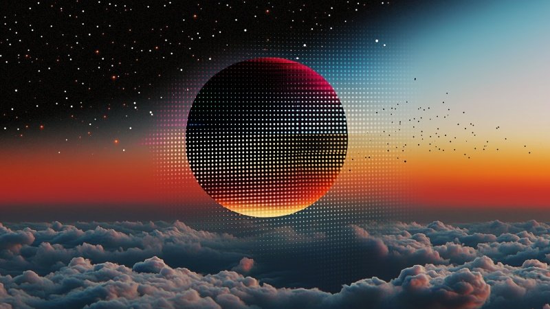 retro vibe wallpaper, cosmic colors, space exploration, background for desktop wallpaper (horizontal)