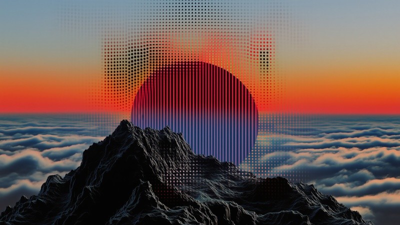 retro vibe wallpaper, psychedelic patterns, outer space, background for desktop wallpaper (horizontal)