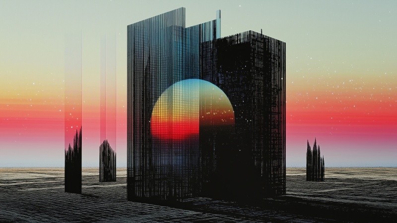 retro vibe wallpaper, abstract art, colorful patterns, background for desktop wallpaper (horizontal)