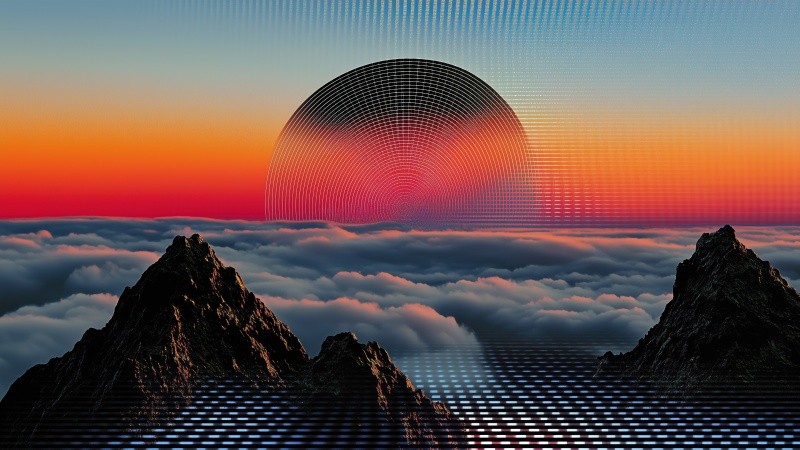 retro vibe wallpaper, colorful spectrum, psychedelic patterns, background for desktop wallpaper (horizontal)