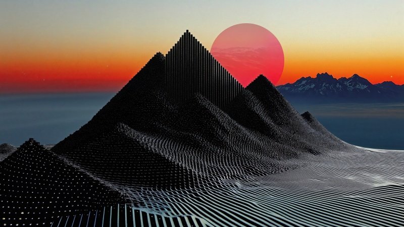 retro vibe wallpaper, abstract art, colorful patterns, background for desktop wallpaper (horizontal)