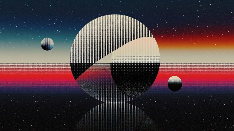 retro vibe wallpaper, abstract art, retro futurism, background for desktop wallpaper (horizontal)