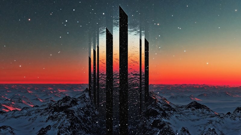 spectrum colors wallpaper, surreal landscapes, retro futurism, background for desktop wallpaper (horizontal)