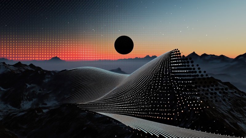 colorful spectrum wallpaper, outer space, retro futurism, background for desktop wallpaper (horizontal)