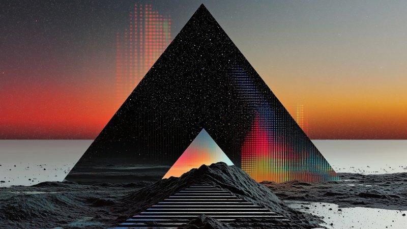 retrowave wallpaper, neon lights, surreal landscapes, background for desktop wallpaper (horizontal)