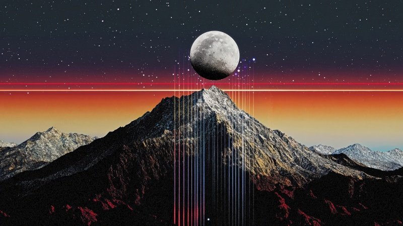 retrowave wallpaper, neon colors, starry skies, background for desktop wallpaper (horizontal)