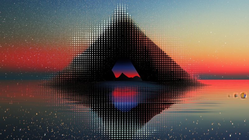 retrowave wallpaper, neon colors, pyramid art, background for desktop wallpaper (horizontal)