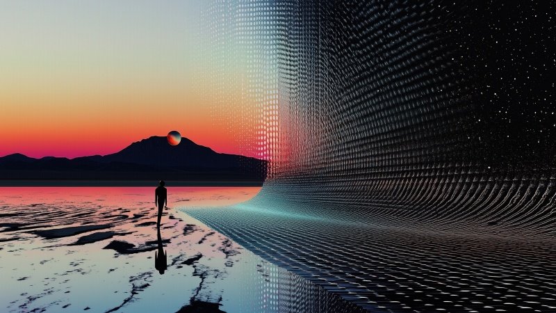 retrowave wallpaper, vaporwave, neon colors, background for desktop wallpaper (horizontal)