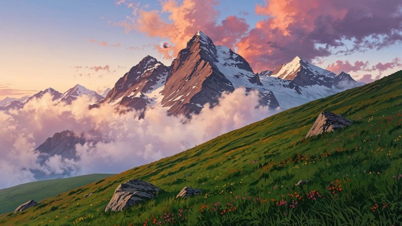 weather wallpaper, swiss alps, outdoor adventure, background for desktop wallpaper (horizontal)