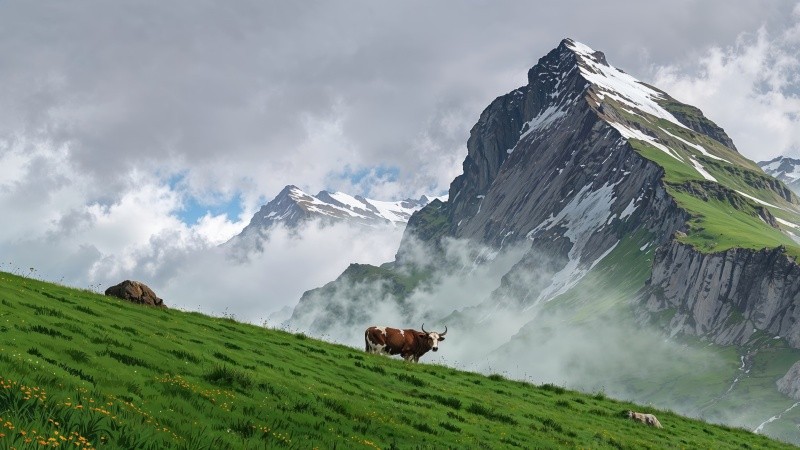 swiss alps wallpaper, weather, adventure, background for desktop wallpaper (horizontal)