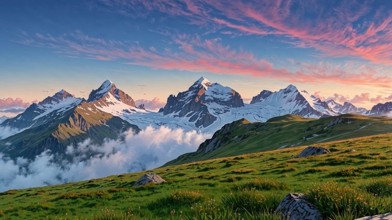swiss alps wallpaper, weather, alpine landscape, background for desktop wallpaper (horizontal)