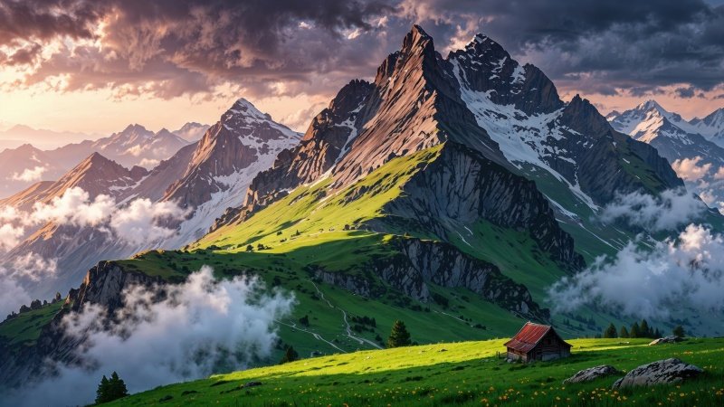 alps wallpaper, mountains, travel destinations, background for desktop wallpaper (horizontal)
