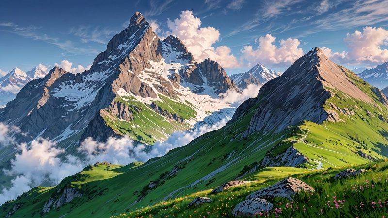 alps wallpaper, mountains, outdoor adventures, background for desktop wallpaper (horizontal)