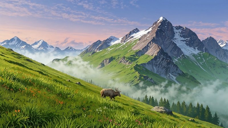 alps wallpaper, mountains, outdoor adventures, background for desktop wallpaper (horizontal)