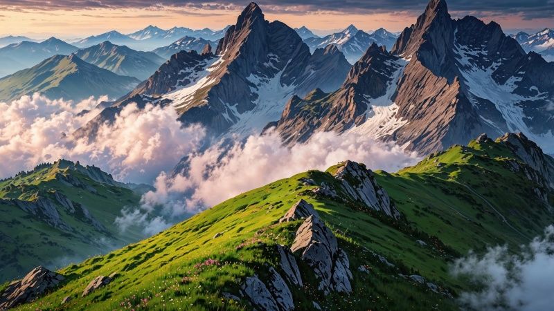 swiss alps wallpaper, weather, alpine weather, background for desktop wallpaper (horizontal)