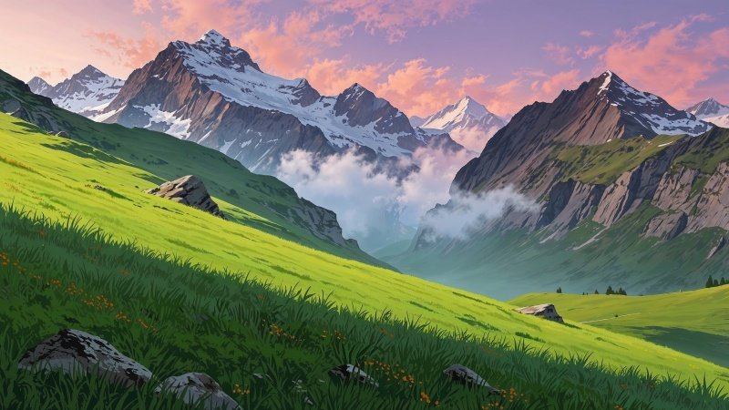 alps wallpaper, mountains, swiss landscape, background for desktop wallpaper (horizontal)