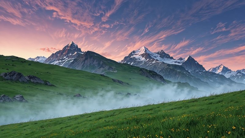 springtime wallpaper, green grass, sunny skies, background for desktop wallpaper