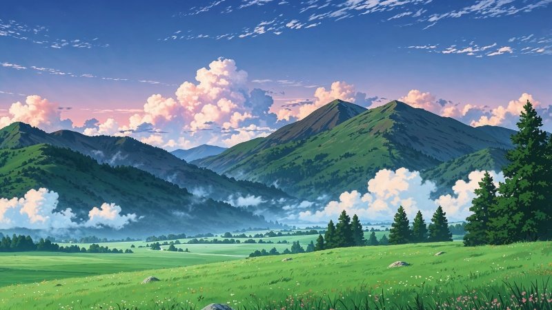 springtime wallpaper, green grass, outdoor activities, background for desktop wallpaper (horizontal)