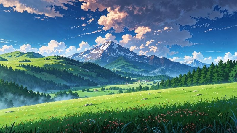 green hills wallpaper, fresh air, lush grass, background for desktop wallpaper (horizontal)