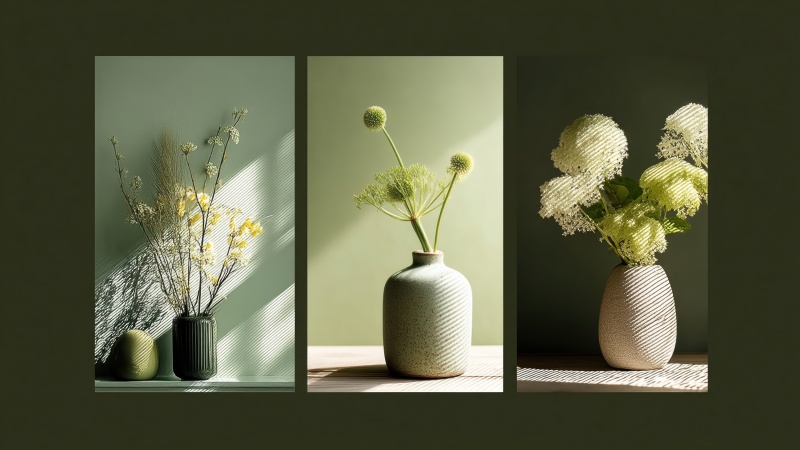 biophilic design wallpaper, plant art, botanical prints, background for desktop wallpaper (horizontal)