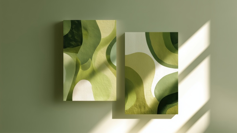 stress reduction wallpaper, biophilic design, nature art print, background for desktop wallpaper (horizontal)