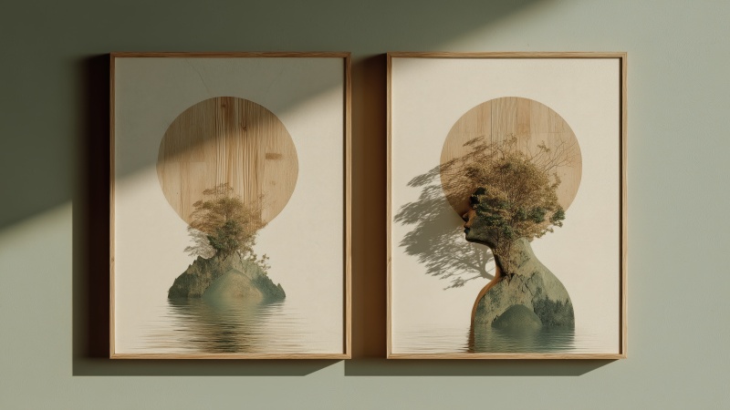 stress reduction wallpaper, biophilic design, stress relief, background for desktop wallpaper (horizontal)