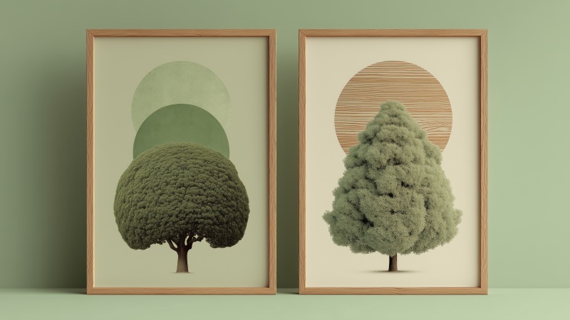 stress reduction wallpaper, biophilic design, natural elements, background for desktop wallpaper (horizontal)