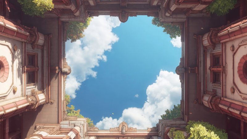 temple architecture wallpaper, skylight, light and shadow, background for desktop wallpaper (horizontal)