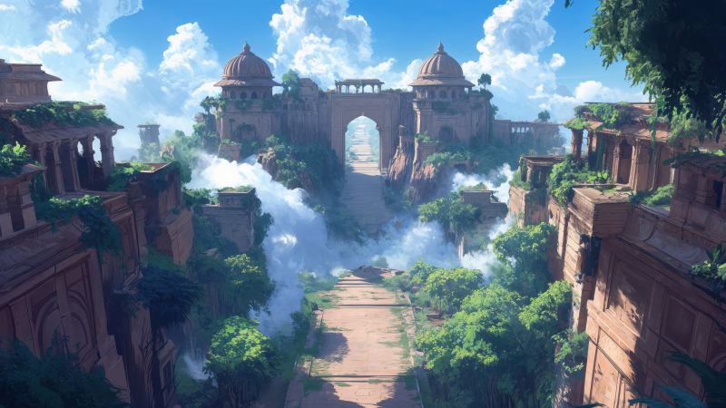 temples wallpaper, ancient, historical sites, background for desktop wallpaper (horizontal)